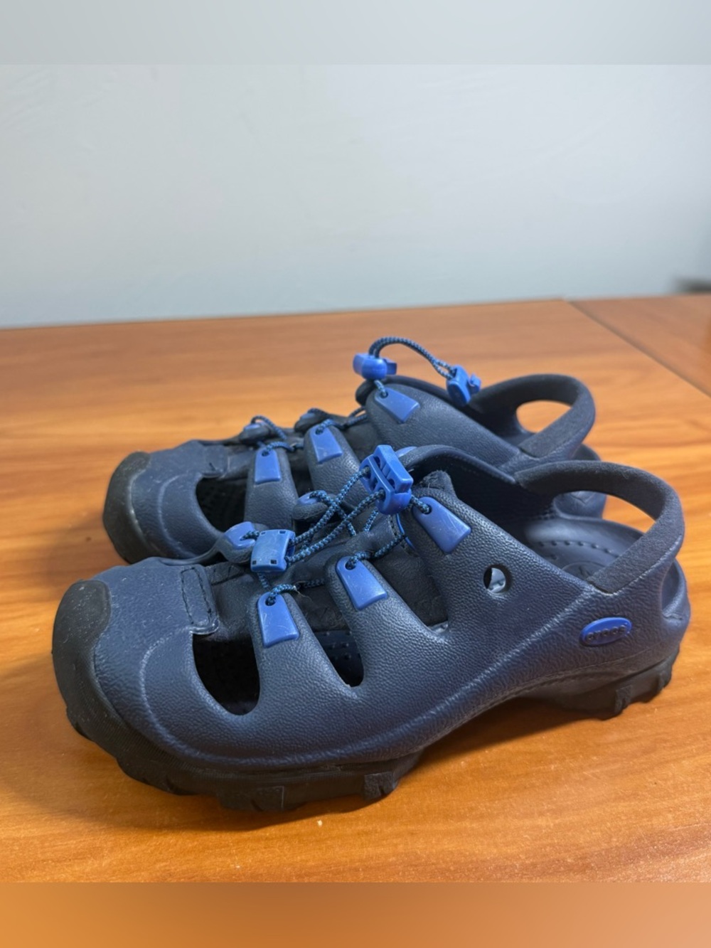 Crocs Trailbreak‎ Sandal Rubber Bungee Blue Navy Boys Kids Water Shoe 12/13